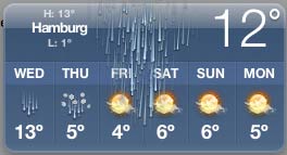 Wetter-Widget von Hamburg, Deutschland