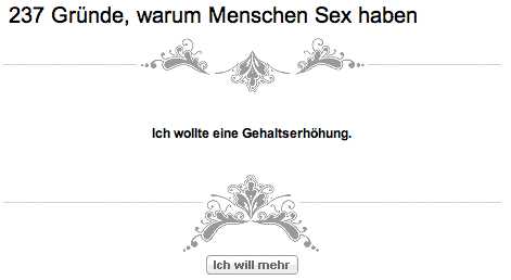 Ein Grund um Sex zu haben - entnommen der SZ-Online
