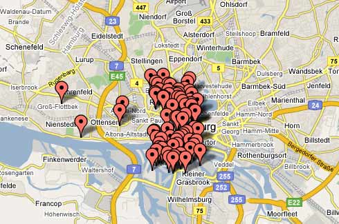 Twittermap von Hamburg