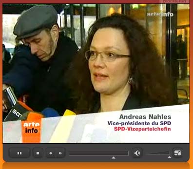 Bildschrimfoto von Andrea Nahles (mit Tippfehler)