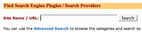 Nach Suchmaschinen bei Mozilla suchen