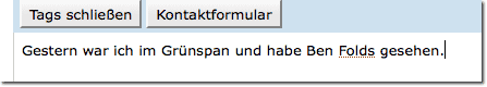 Ein in WordPress geschriebener Text (Adminbereich)