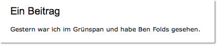 Ein in WordPress geschriebener Text (Normalansicht)