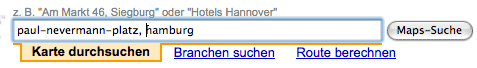 Neue Sucheingabe in Google-Maps