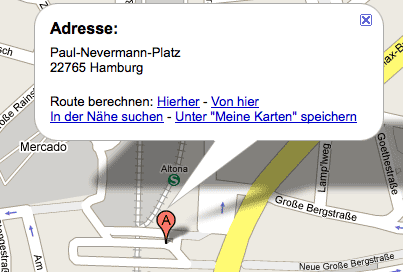 Suchergebnis in Google Maps