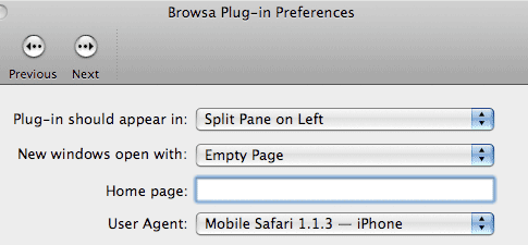 Browsa-Plugin-In-Einstellungen in Cruz