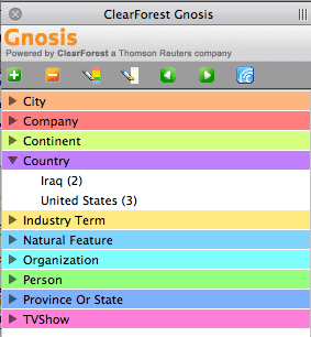 Seitenleiste von Gnosis in Firefox