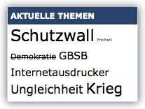 Aktuelle Themen auf einer Satire-Seite