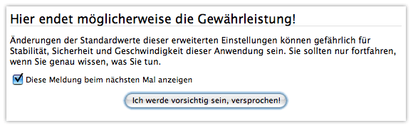 Warnhinweis von Firefox