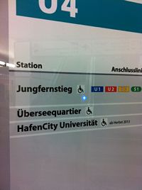 Fahrplan für die U4 mit zwei Stationen